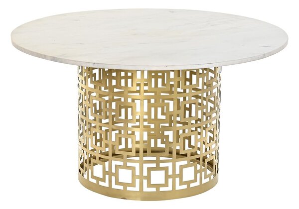 Centre Table DKD Home Decor White Golden Metal Marble 76 x 76 x 43 cm