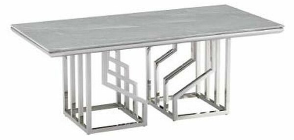 Centre Table DKD Home Decor White Silver Crystal Steel 120 x 60 x 40 cm