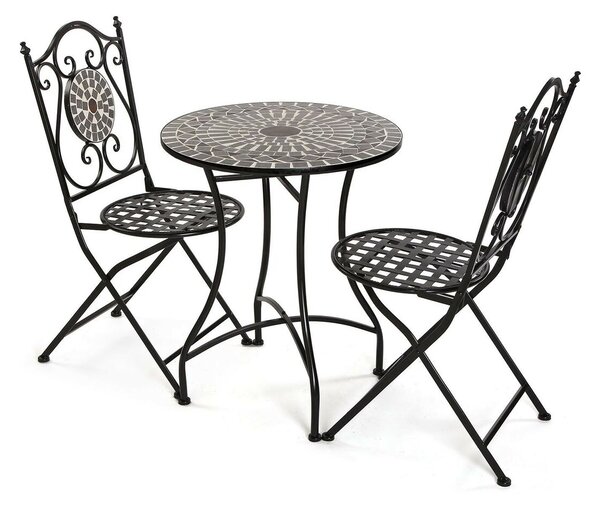 Table set with 2 chairs Versa Neilos Black 60 x 71 x 60 cm