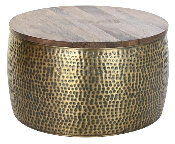 Centre Table DKD Home Decor Golden Metal Mango wood 74 x 74 x 44 cm