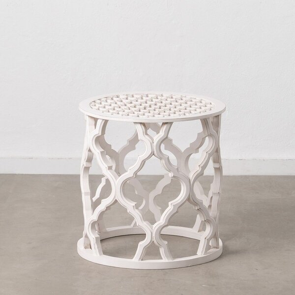 Side table White MDF Wood 50 x 50 x 52 cm DMF