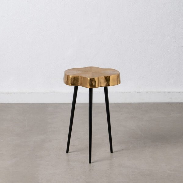 Side table Black Golden Metal Aluminium 30 x 30 x 47 cm