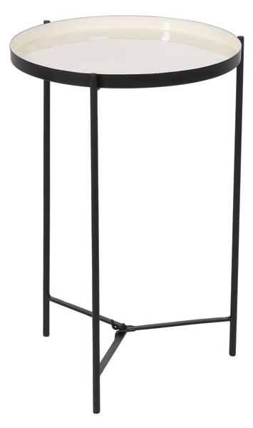 Side table 40,5 x 40,5 x 60,5 cm Black Cream Iron