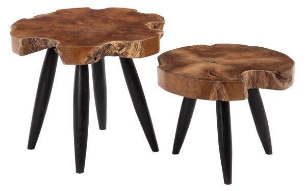 Side table Natural Black Teak 50 x 50 x 40 cm