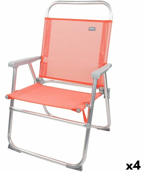 Folding Chair Aktive Flamingo Coral 48 x 88 x 50 cm (4 Units)