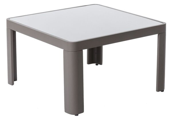 Side table Stella Grey Aluminium Tempered Glass 70 x 70 x 40 cm