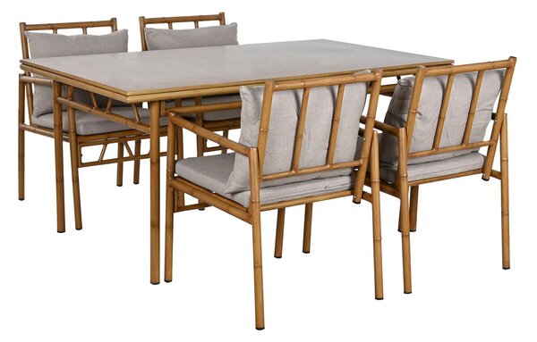 Table set with 4 chairs Home ESPRIT Aluminium 160 x 90 x 75 cm (5 Pieces)