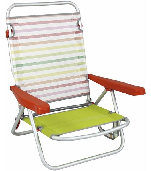 Folding Chair with Headrest 80 x 65 x 45 cm Multi-position Striped