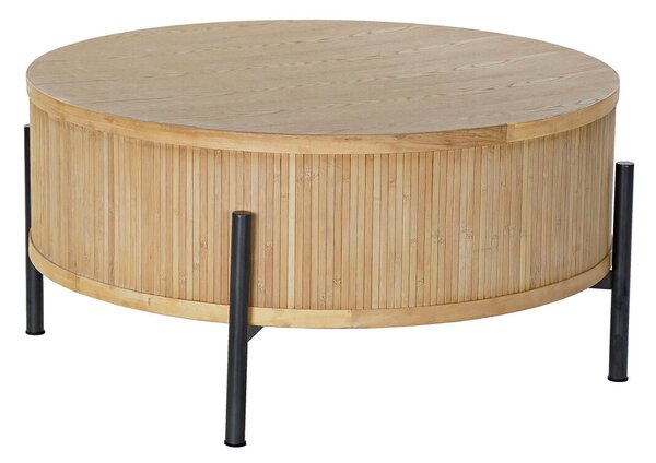 Table DKD Home Decor Black Natural Wood Metal 81 x 81 x 40 cm