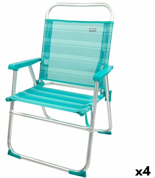 Beach Chair Aktive Turquoise 48 x 88 x 50 cm Aluminium Foldable (4 Units)