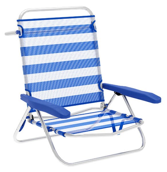 Folding Chair Marbueno Stripes Blue White 63 x 78 x 76 cm