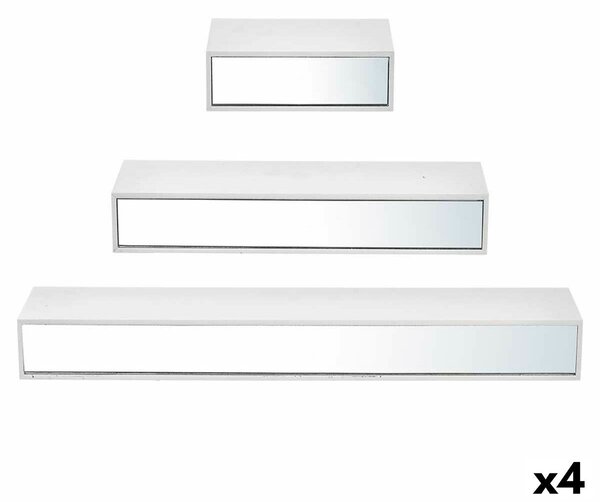 Shelves MDF Wood 3 Pieces Mirror Set (4 Units)