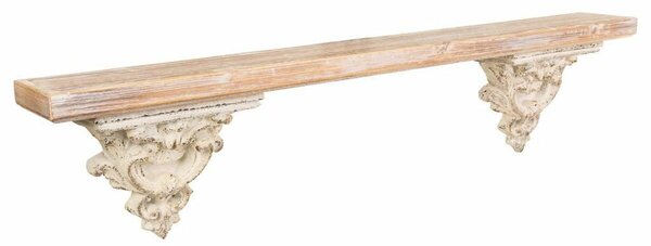 Shelve Alexandra House Living White Natural Resin Fir 14 x 28 x 120 cm