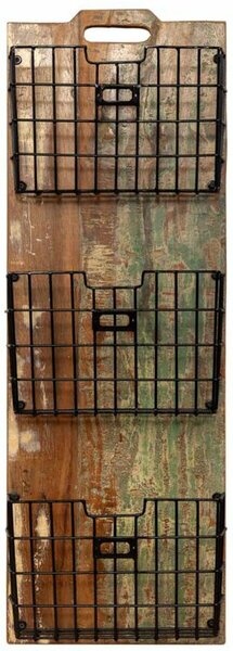 Shelve Alexandra House Living Brown Wood Metal Iron 10 x 90 x 33 cm