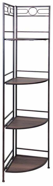 Corner Shelves Alexandra House Living Black Golden Metal MDF Wood 36 x 165 x 50 cm