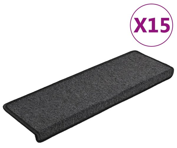 Carpet Stair Treads 15 pcs 65x21x4 cm Anthracite