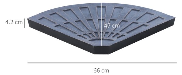 Outsunny 2pc Flabelliform Parasol Base Resin Umbrella Stand Weights for Cantilever Parasol with Handles, Bronze Aosom UK