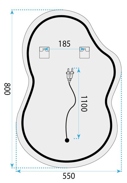Mirror LED UNO 80x55 cm