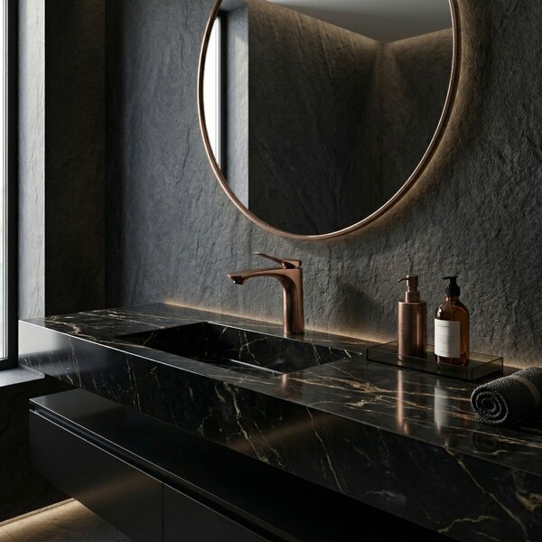 Bathroom faucet PREMIUM Rea Vision Copper Brush Low