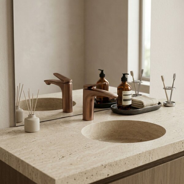 Bathroom faucet PREMIUM Rea Vision Copper Brush Low
