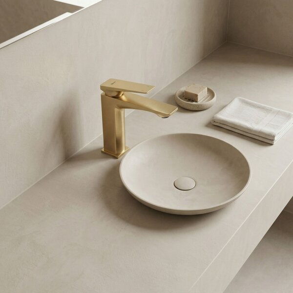 Bathroom faucet PREMIUM Rea Prime Brush Gold Low