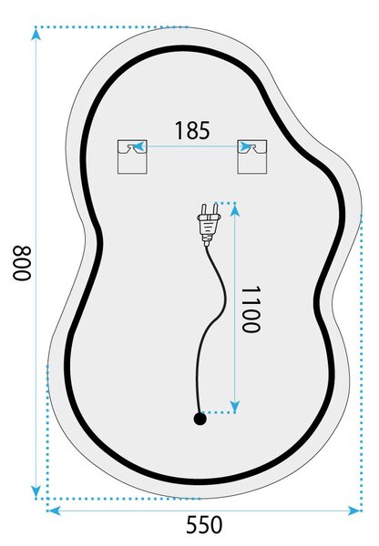 Mirror LED UNO DOUBLE 80x55 cm