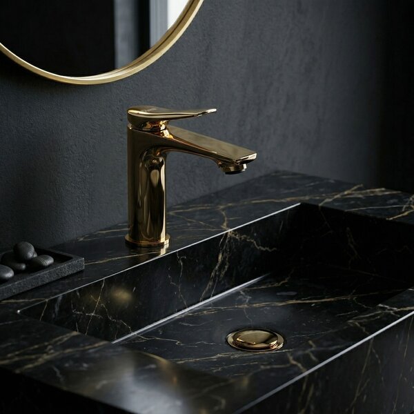 Bathroom faucet PREMIUM Rea Vision Gold Low