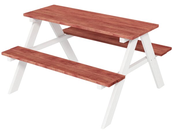 Outsunny Kids Picnic Table, Wooden Table and Bench Set, Kids Garden Furniture for Patio Aged 3-8 Years Old, Brown