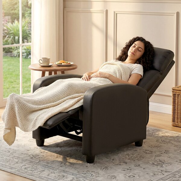 HOMCOM Recliner Sofa Chair PU Leather Massage Armcair w/ Footrest and Remote Control for Living Room, Bedroom, Home Theater, Brown
