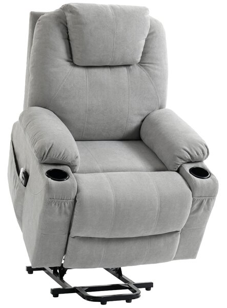HOMCOM Power Lift Recliner Chair with Pocket Spring, Electric Lift Chair with Wide Backrest, Light Grey