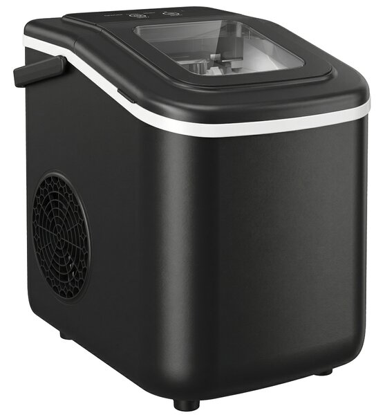 HOMCOM Countertop Ice Maker Machine 9 Cubes in 7 Mins Portable Ice Machine Ice Scoop and Basket 2 Sizes Black