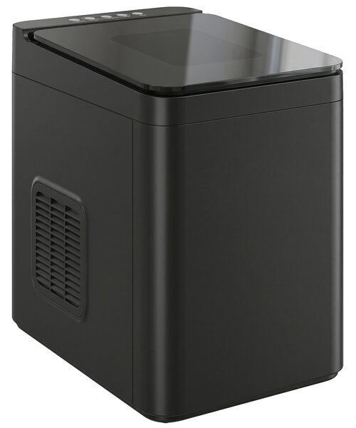 HOMCOM Countertop Ice Maker Machine Self-Cleaning Compact Ice Machine with Ice Scoop and Basket Black