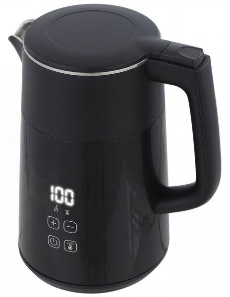 HOMCOM Electric Kettle, 1.7L Fast Boil 3kW Water Kettle with UK Strix Thermostat, LED Display, Keep Warm Function, Black