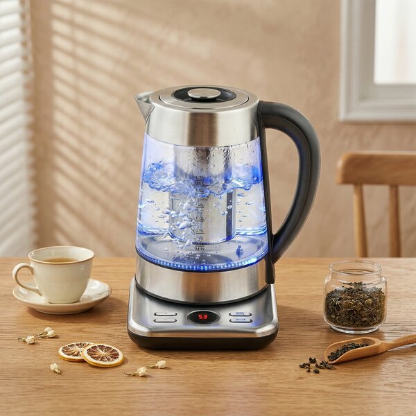 HOMCOM Electric Kettle, 1.7L Fast Boil 3KW Water Kettle with UK Strix Thermostat, Tea Infuser, Keep Warm Function