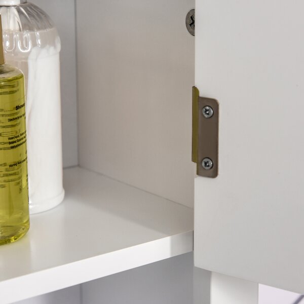 HOMCOM Bathroom Wall Cabinet, Medicine Cabinet, Kitchen Cupboard with 2 Doors and Adjustable Shelf, White