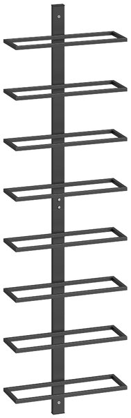 HOMCOM Wall Mounted Wine Rack, 8 Tier Metal Wine Display Rack, Storage Holder for Kitchen, Black