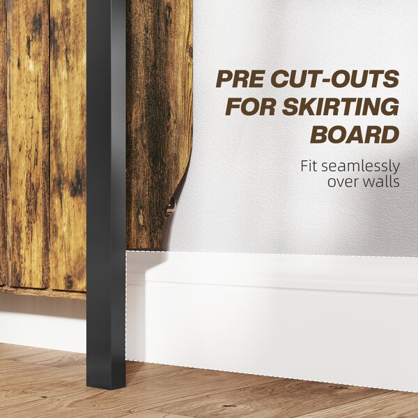 HOMCOM 93 x 88.5cm Rustic-Look Radiator Cover - Brown/Black Aosom UK