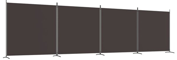 4-Panel Room Divider Brown 698x180 cm Fabric