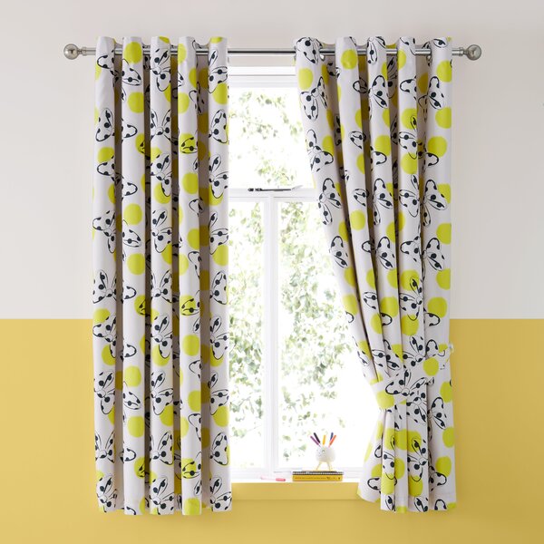 Minnie Yellow Blackout Eyelet Curtains