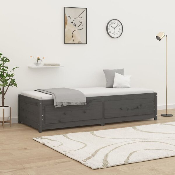 Day Bed Grey 90x190 cm Single Solid Wood Pine