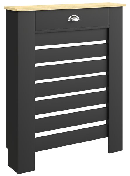 HOMCOM 95.5H x 78Wcm Radiator Cover, with Drawer - Black