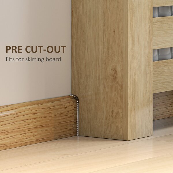 HOMCOM 95.5H x 111Wcm Radiator Cover, with Drawer - Oak