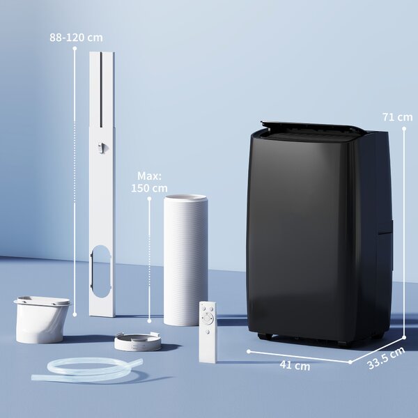 HOMCOM Portable Air Conditioner 12000 BTU, 4-in-1 Air Conditioning Unit, Dehumidifier, Cooling, Fan, Sleep Mode with 3 Speeds
