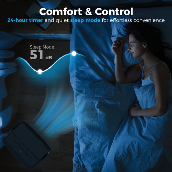 HOMCOM Portable Air Conditioner 12000 BTU, 4-in-1 Air Conditioning Unit, Dehumidifier, Cooling, Fan, Sleep Mode with 3 Speeds