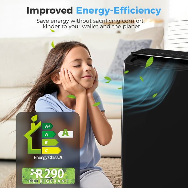 HOMCOM Portable Air Conditioner 14000 BTU, 4-in-1 Air Conditioning Unit, Dehumidifier, Cooling, Fan, Children Lock, 40m²