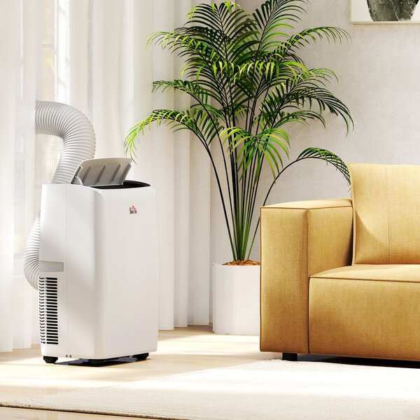 HOMCOM 14,000 BTU Mobile Air Conditioner for Room up to 40m², with Dehumidifier, Sleep Mode, 24H Timer On/off, Wheels Aosom UK