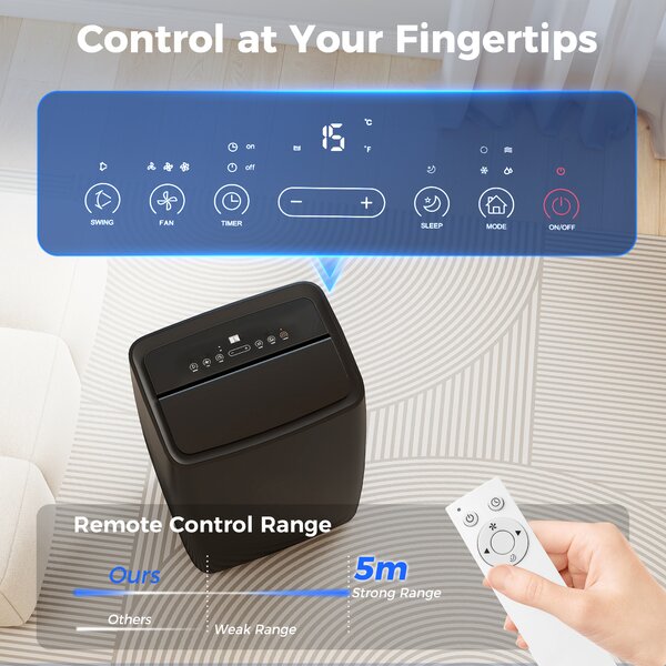 HOMCOM Portable Air Conditioner 14000 BTU, 4-in-1 Air Conditioning Unit, Dehumidifier, Cooling, Fan, Children Lock, 40m²