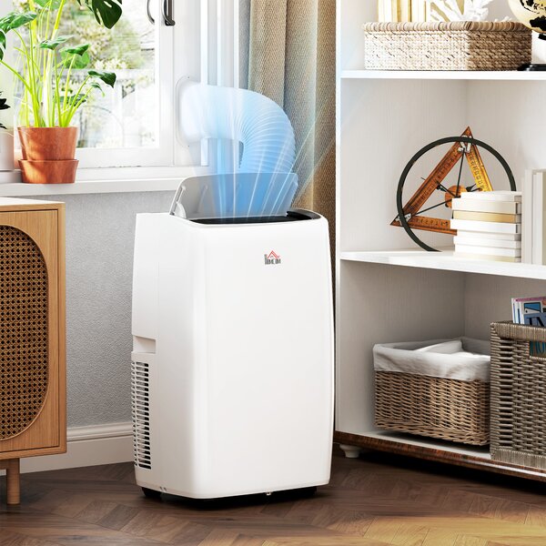 HOMCOM 14,000 BTU Mobile Air Conditioner for Room up to 40m², with Dehumidifier, Sleep Mode, 24H Timer On/off, Wheels Aosom UK