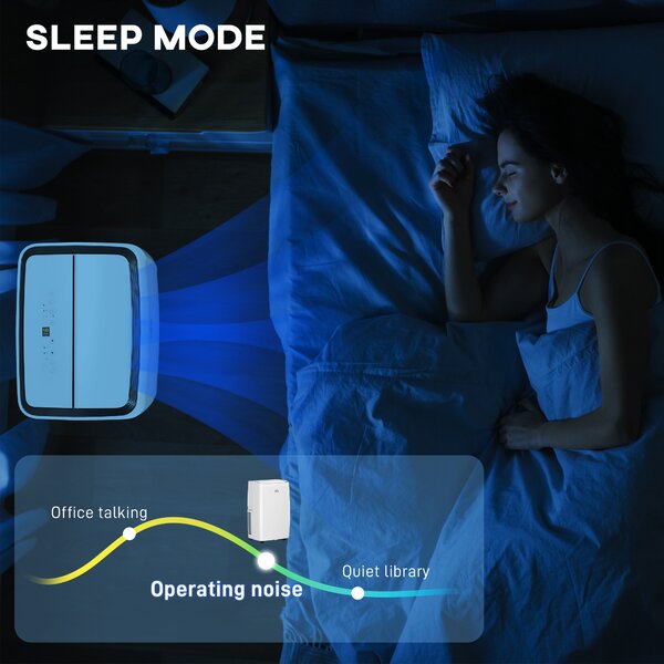 HOMCOM 14,000 BTU Mobile Air Conditioner for Room up to 40m², with Dehumidifier, Sleep Mode, 24H Timer On/off, Wheels Aosom UK