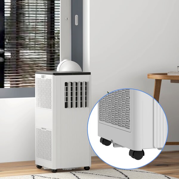 HOMCOM 9,000 BTU Mobile Air Conditioner, 20m², Smart Home WiFi, with Dehumidifier, Fan, 24H Timer, Window Kit, White Aosom UK